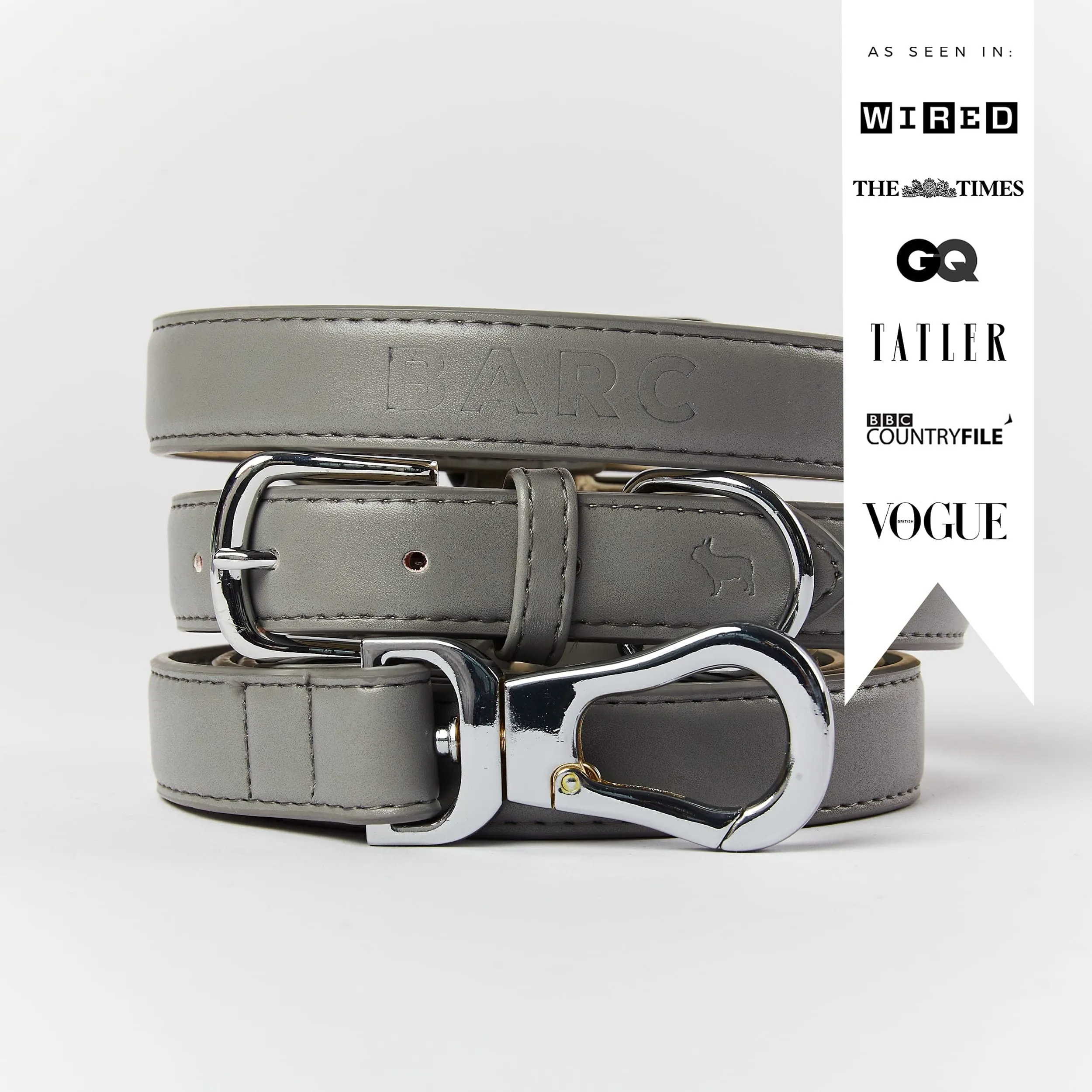 City Vegan Leather Dog Lead | Ash Grey