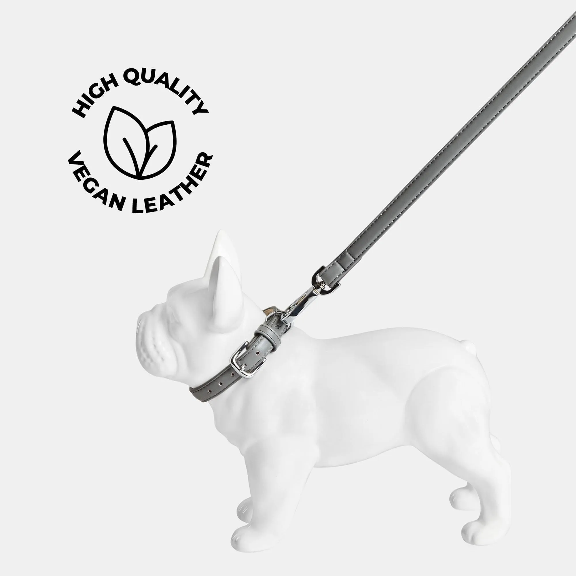 City Vegan Leather Dog Lead | Ash Grey