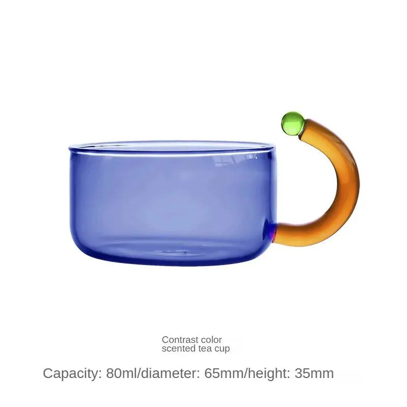 Colored trendy High Temperature Resistant Glass Tea Small Teapot Home Cooking Teapot