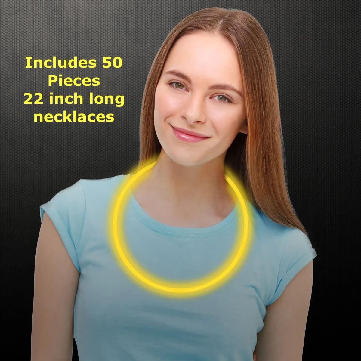 Comes packaged/sealed in tube! Lumica Light 22 Inch Glowing Necklace, 50 Pieces, Neon Yellow! Great for Hallowe'en