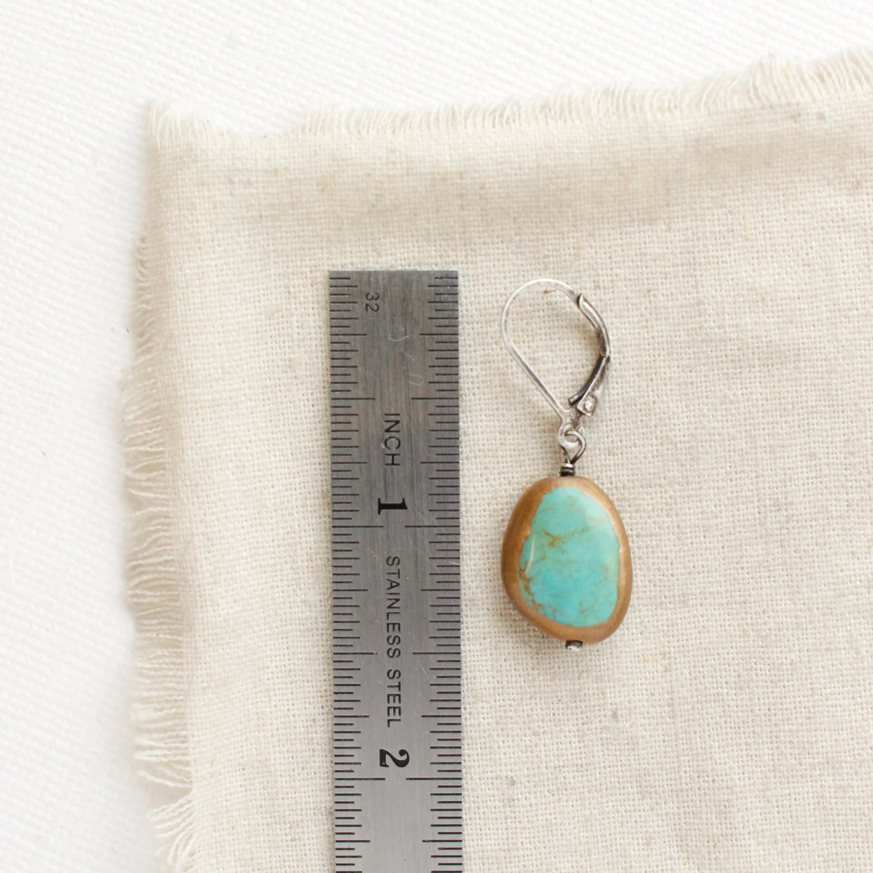 Copper Framed Turquoise Earrings