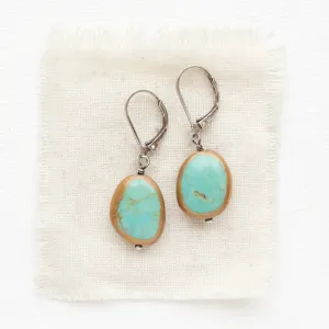 Copper Framed Turquoise Earrings