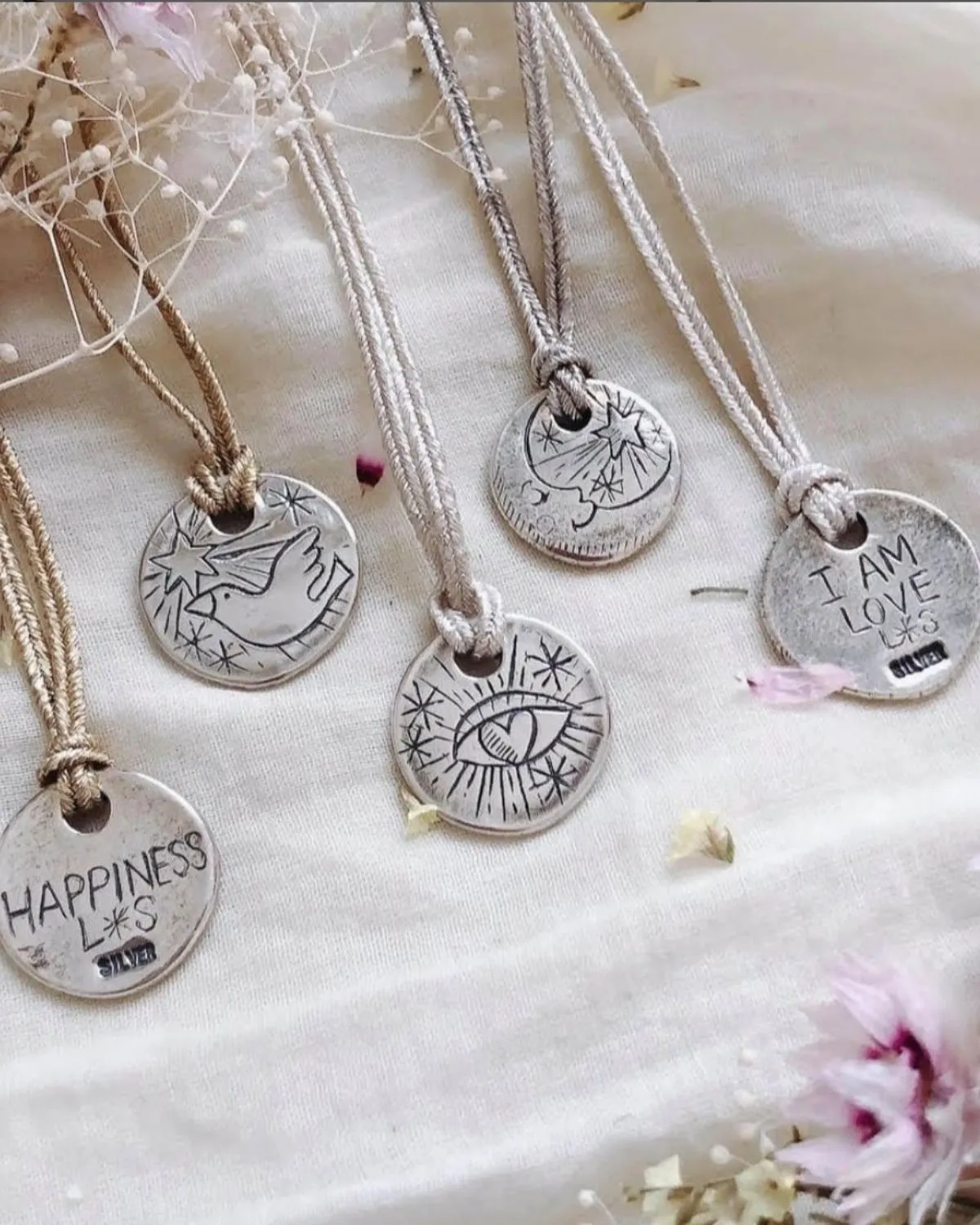 Cosmic eye pendant in recycled silver
