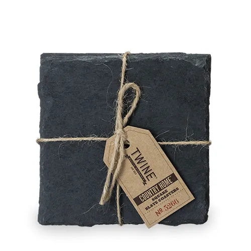 Country Home: Square Slate Coasters by Twine
