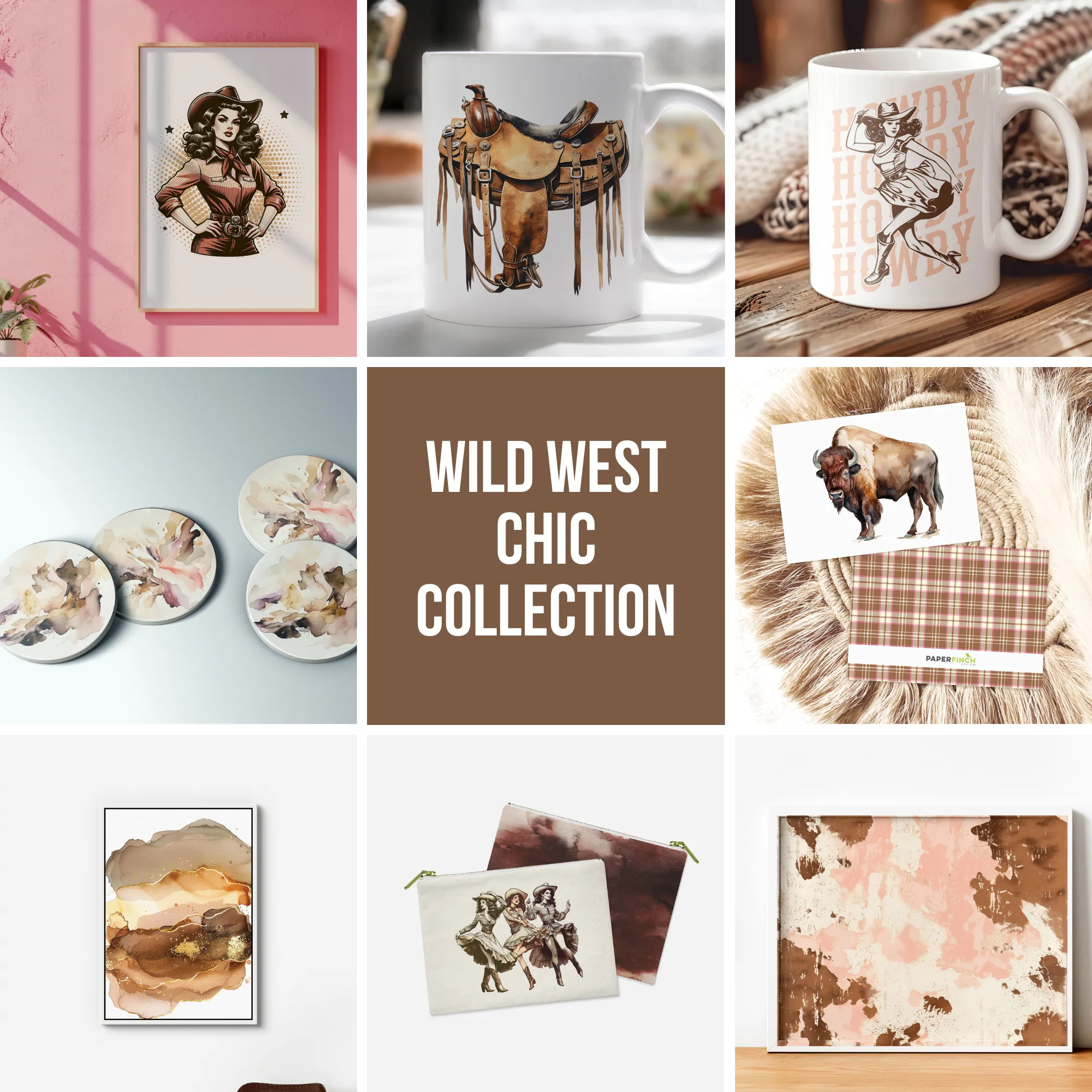 Cowgirl Card: A2 Blank Greeting Card with Retro Cowgirl Design & Pink Western Backing - Ideal for Birthday or Just Because! | Wild West Chic Collection