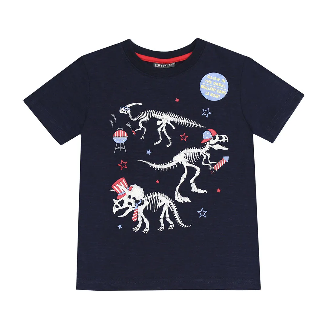 CR Sprots 4th of July Dino Bones Tee