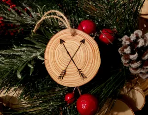 Crossing Arrows Wood Ornament