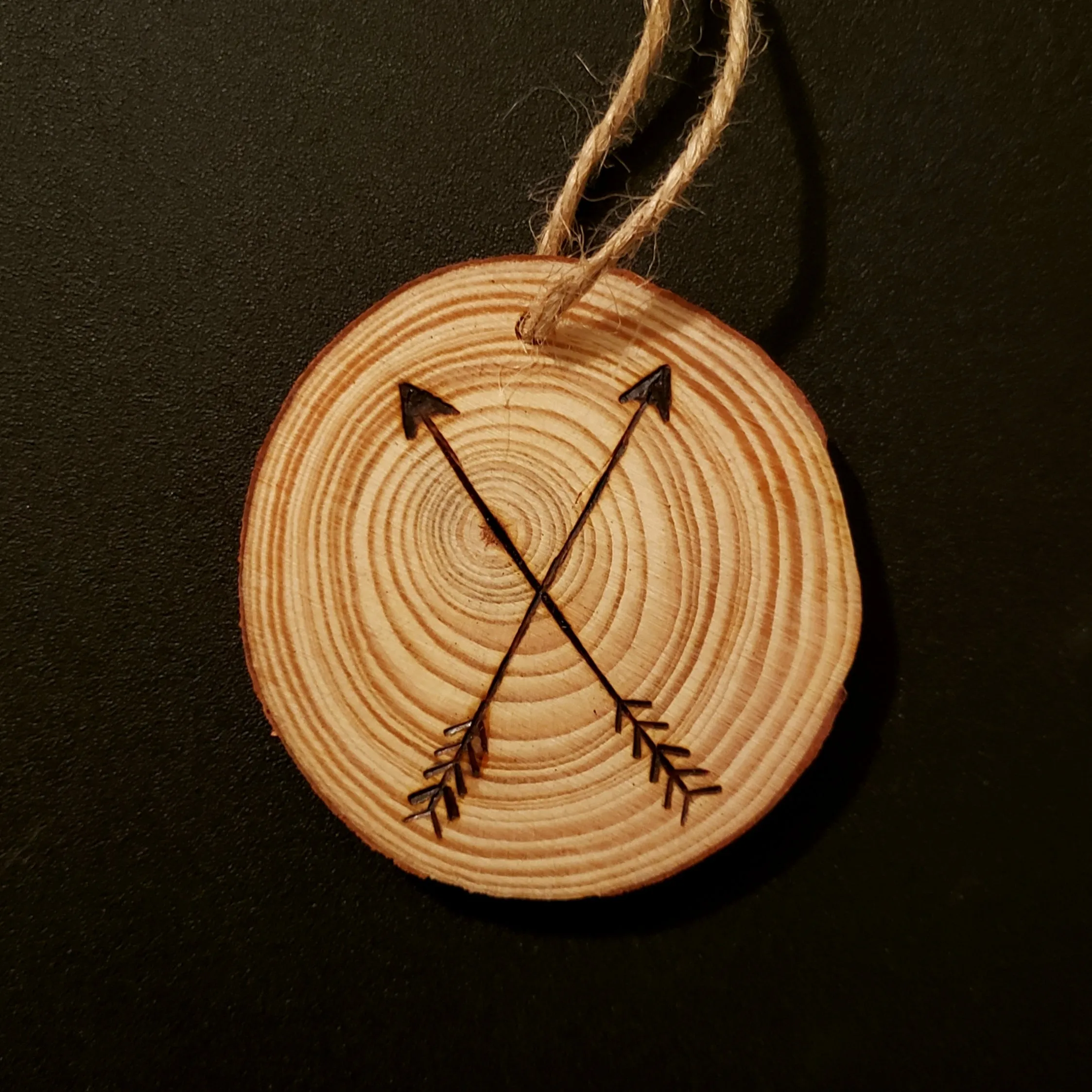 Crossing Arrows Wood Ornament