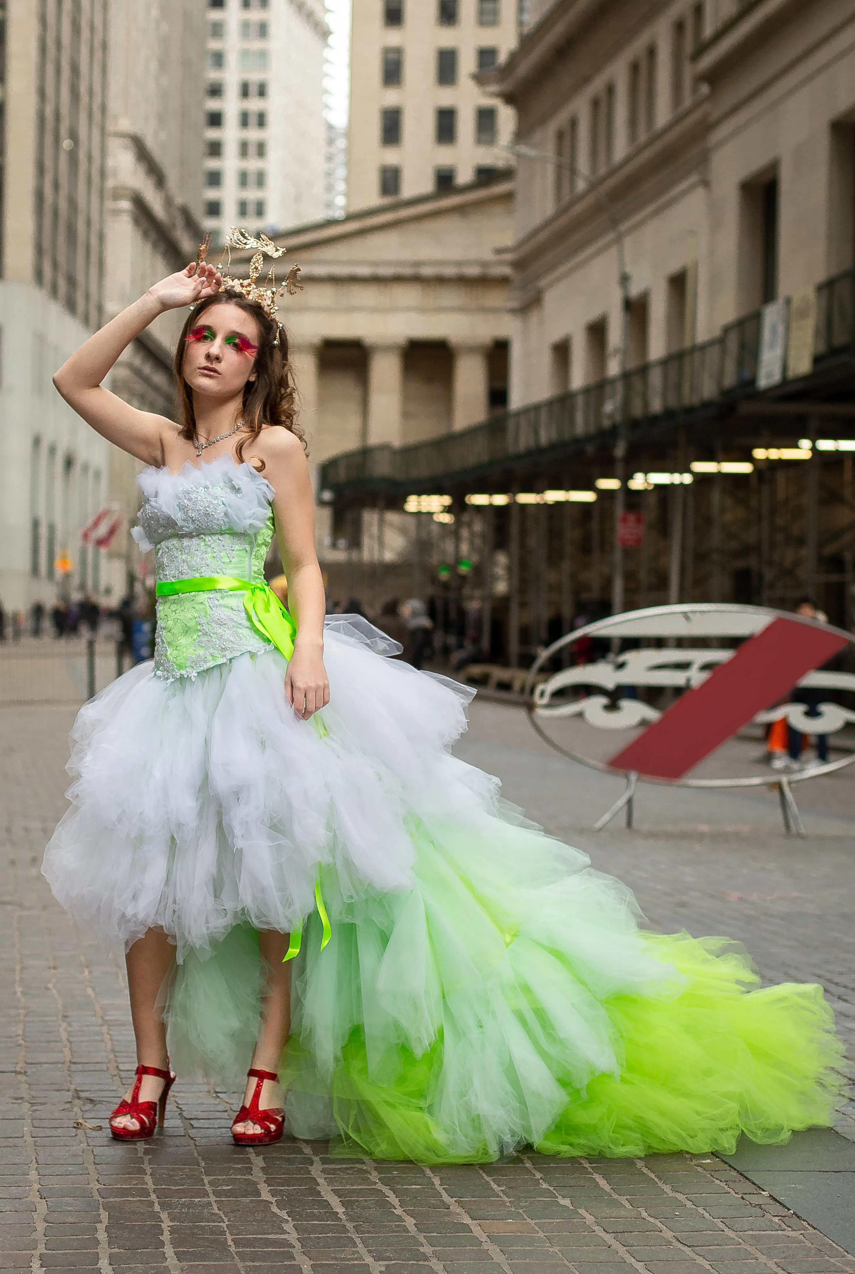 Custom Gown "Neon Guinea Turaco"