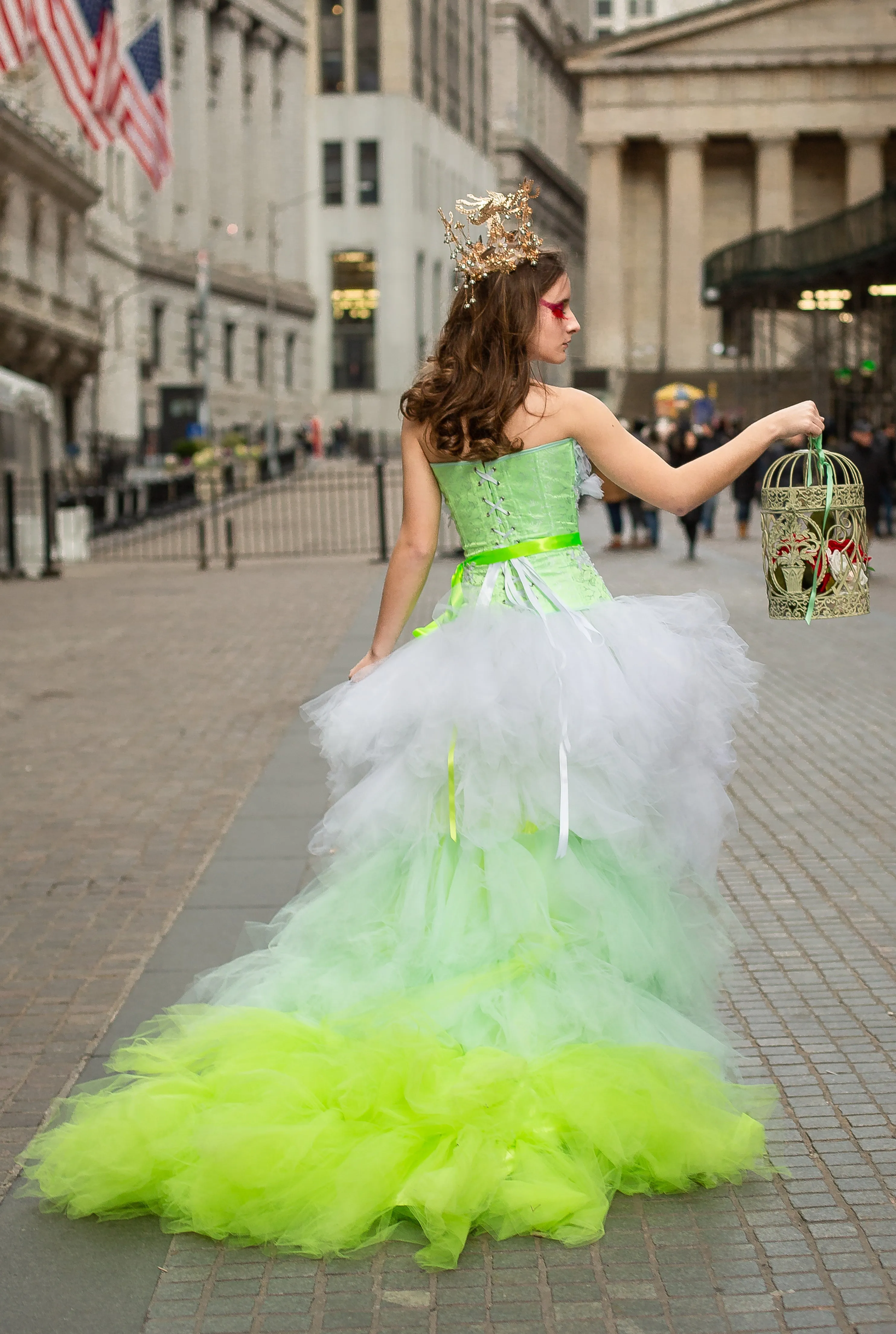 Custom Gown "Neon Guinea Turaco"