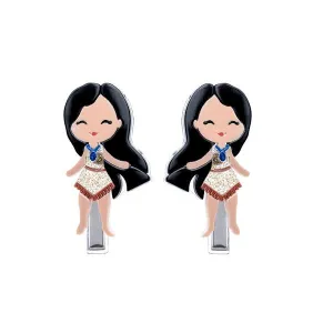 Cute Doll Tan Costume Hair Clips (Pair)