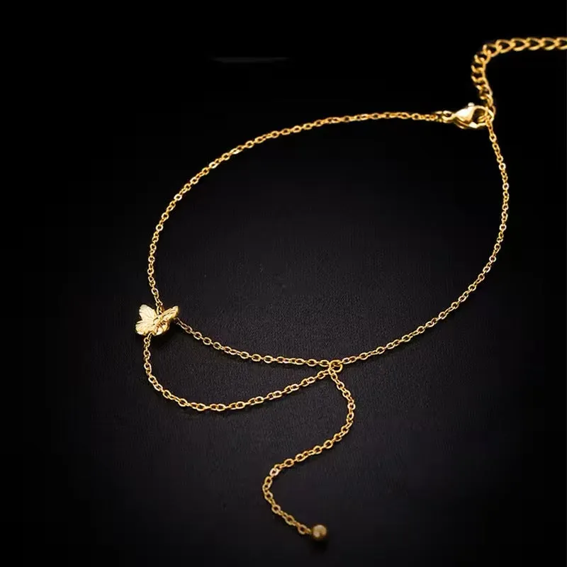 Cute Minimalist Butterfly Chain Anklet