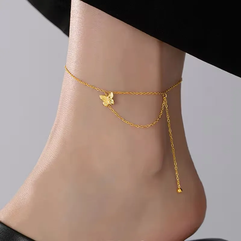 Cute Minimalist Butterfly Chain Anklet