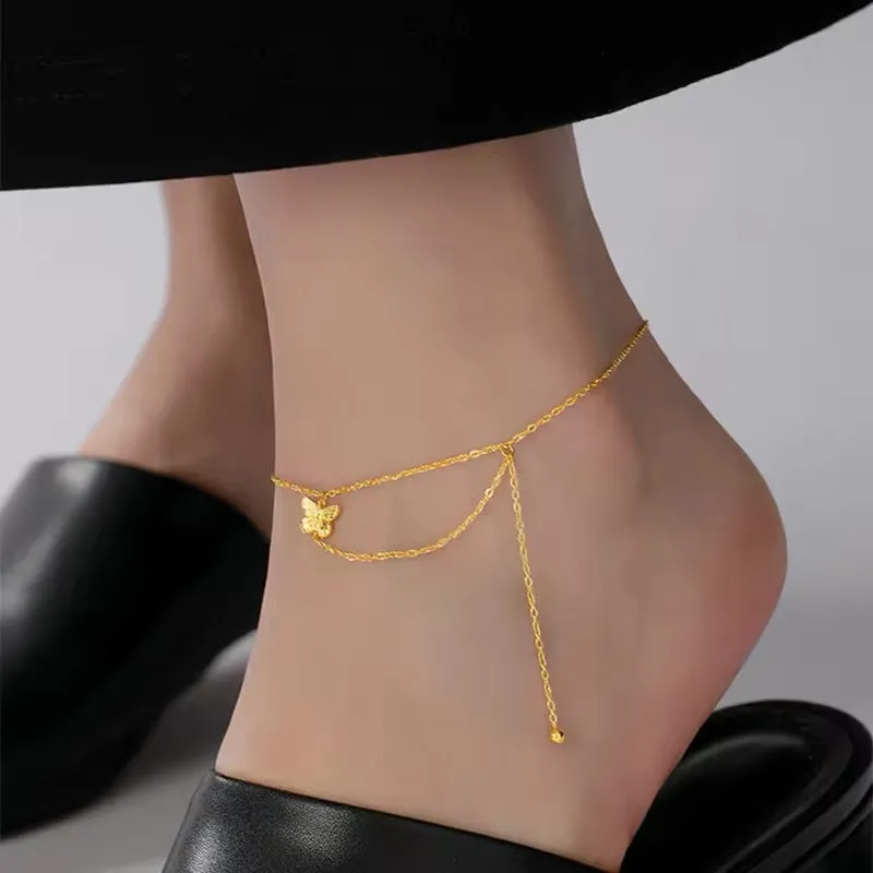 Cute Minimalist Butterfly Chain Anklet