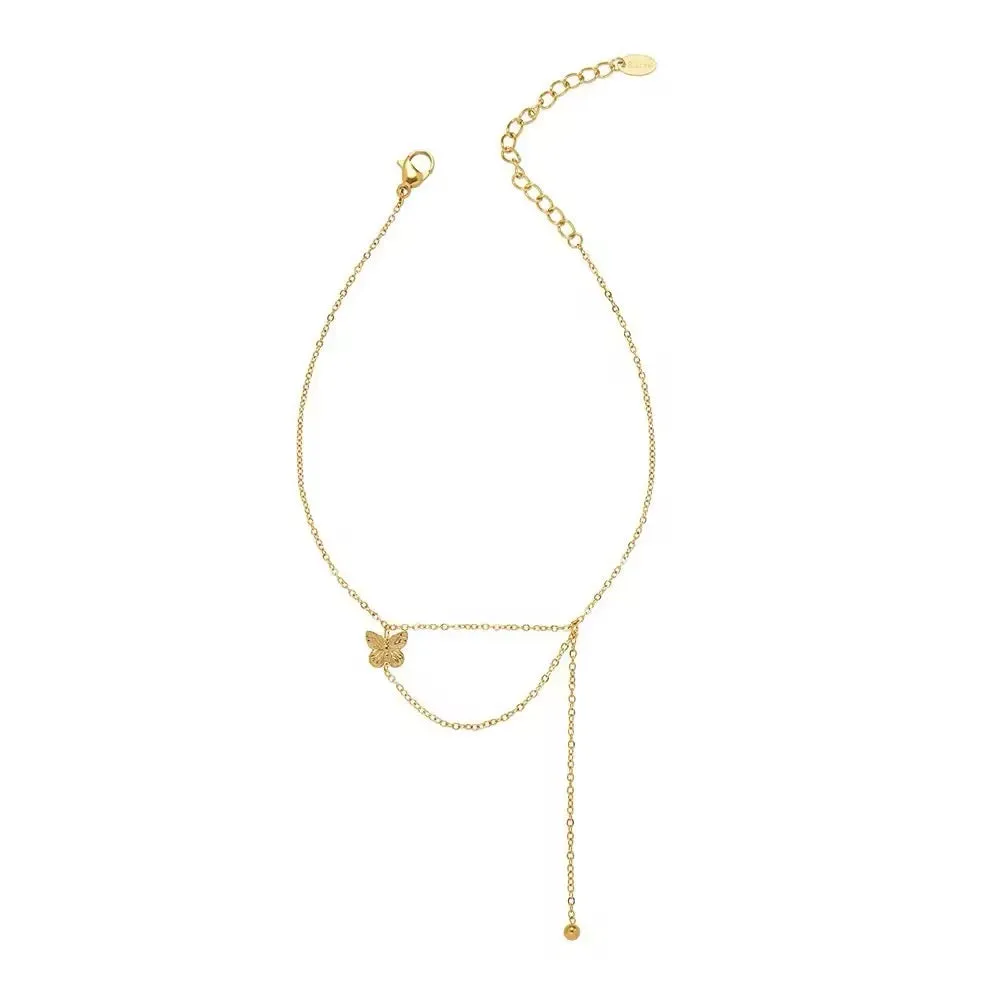 Cute Minimalist Butterfly Chain Anklet