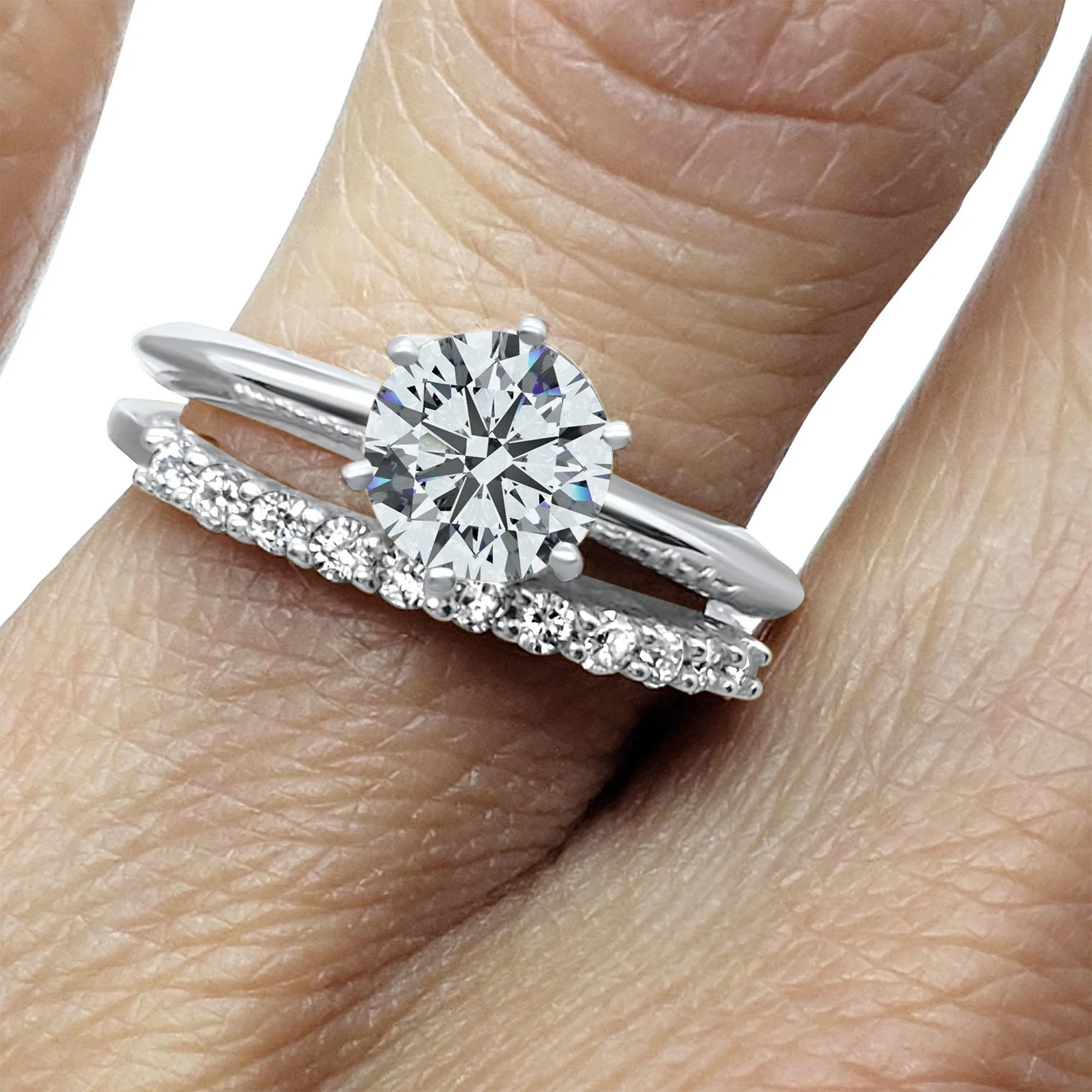 Dainty lab grown Diamond Stackable Wedding Ring 1/3 carat Anniversary Band 14k White Gold 14k Rose Gold 14k Yellow Gold