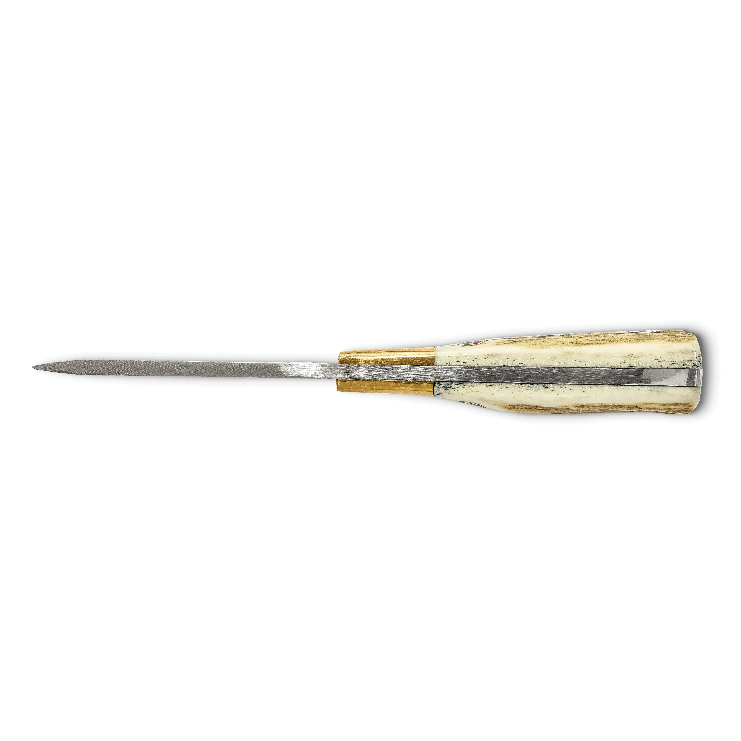 Damascus Steel 256 Layer Fixed Blade Stag Horn/Mosaic Pin Handle Knife
