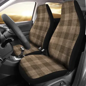 Dark Burlap Buffalo Plaid Car Seat Covers Seat Protectors Rustic Farmhouse