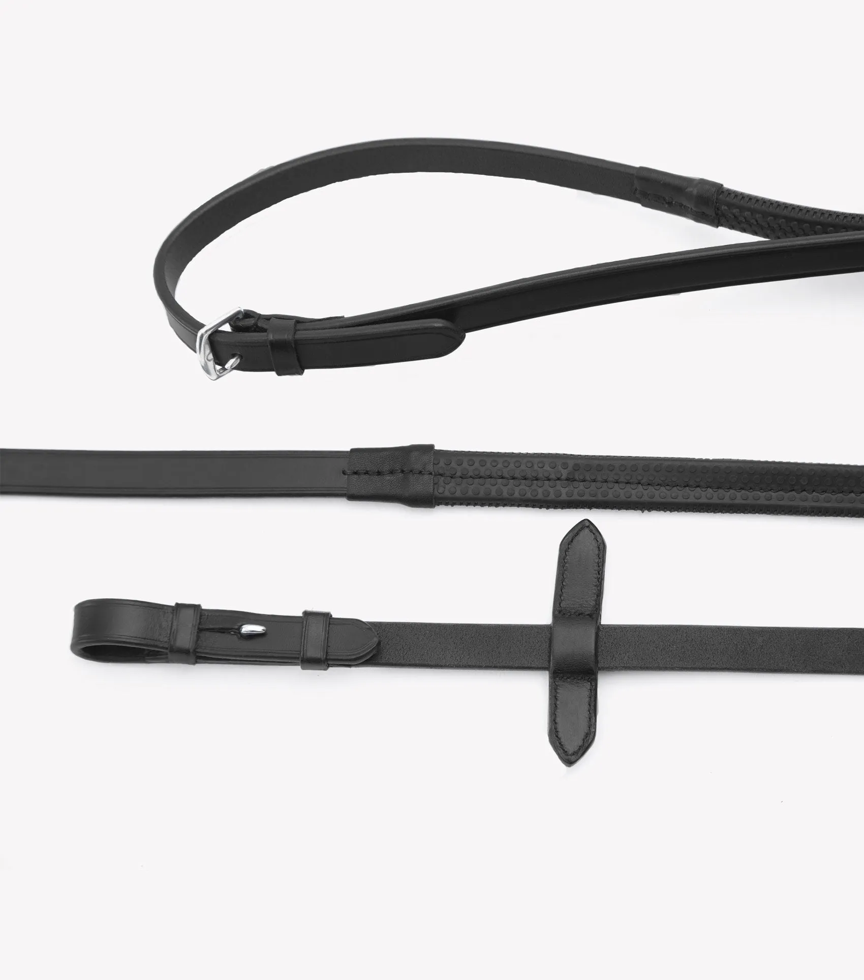 Diego Rubber Reins Black
