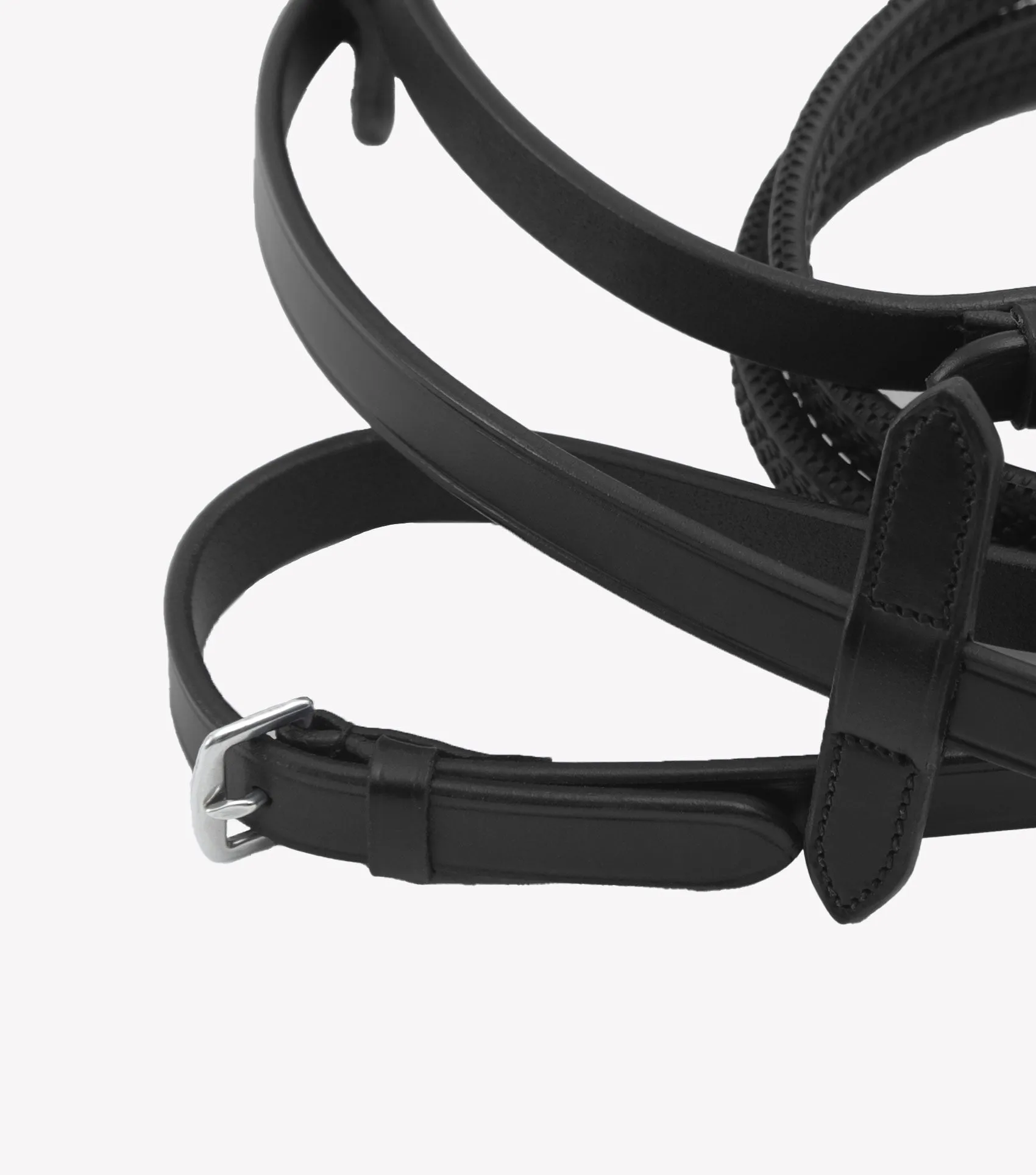 Diego Rubber Reins Black