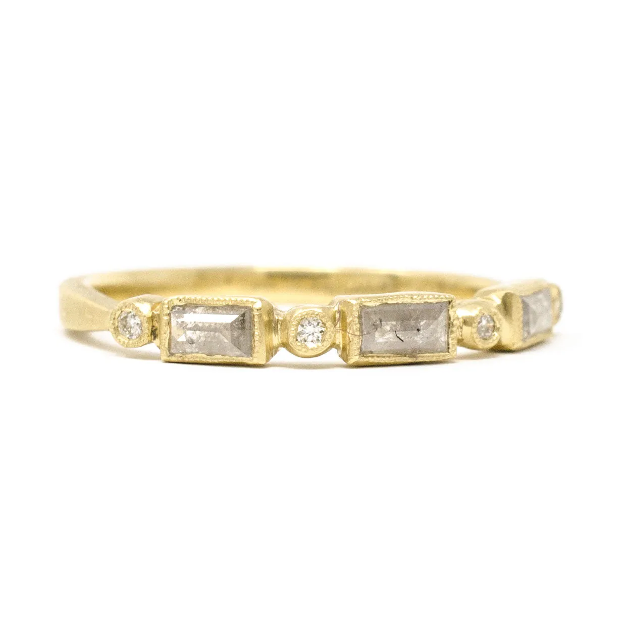 Dots and Dashes Rough Cut Diamond Ring