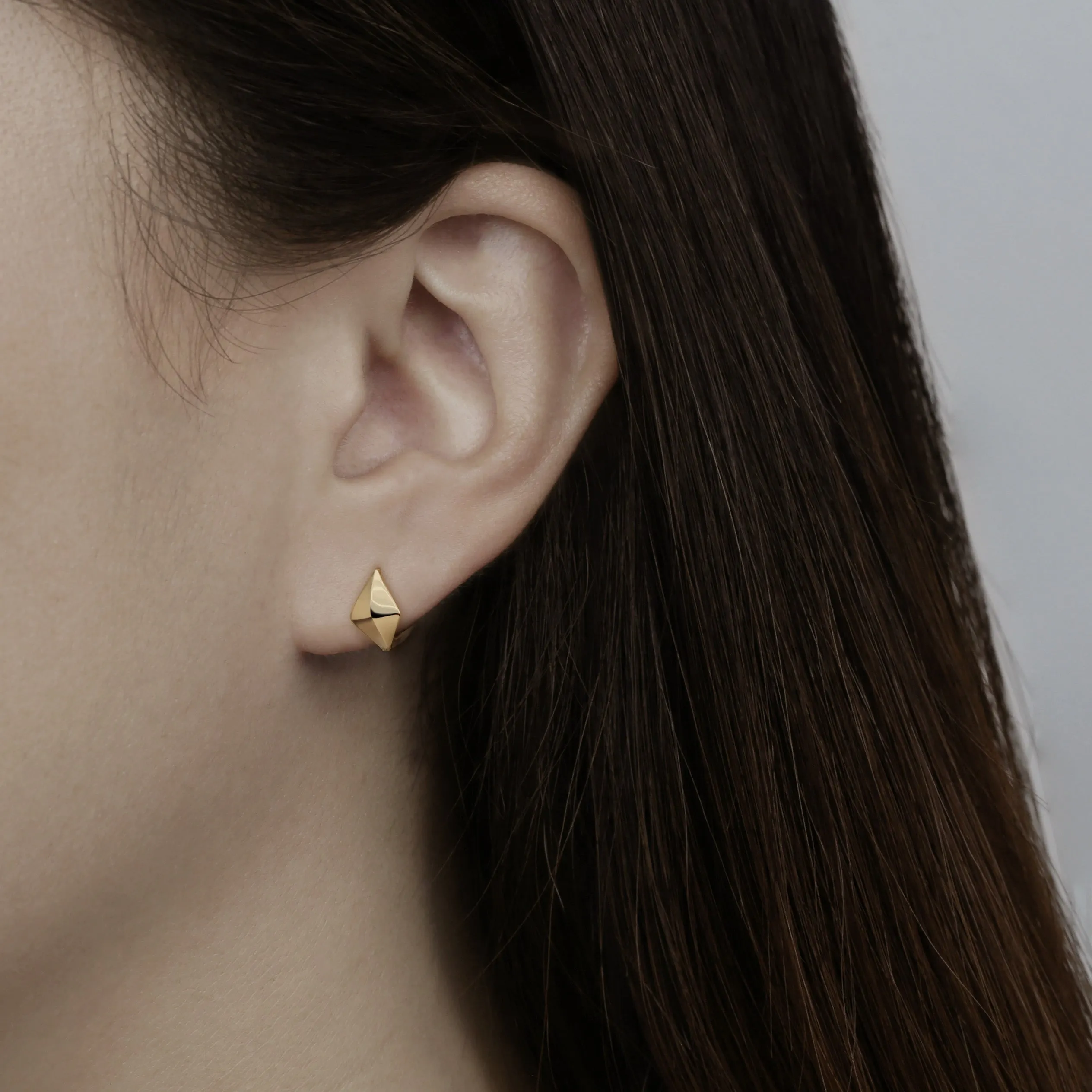 Double Sided Rhombus Hoop Earring