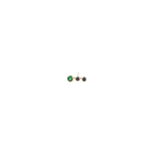 DROSERA  Green Garnet and Black Diamond Stud Earring