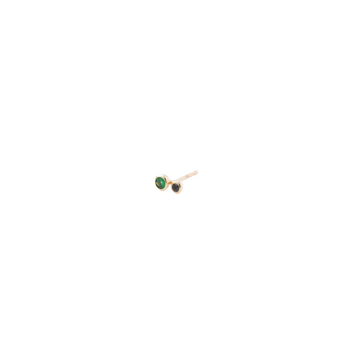 DROSERA  Green Garnet and Black Diamond Stud Earring