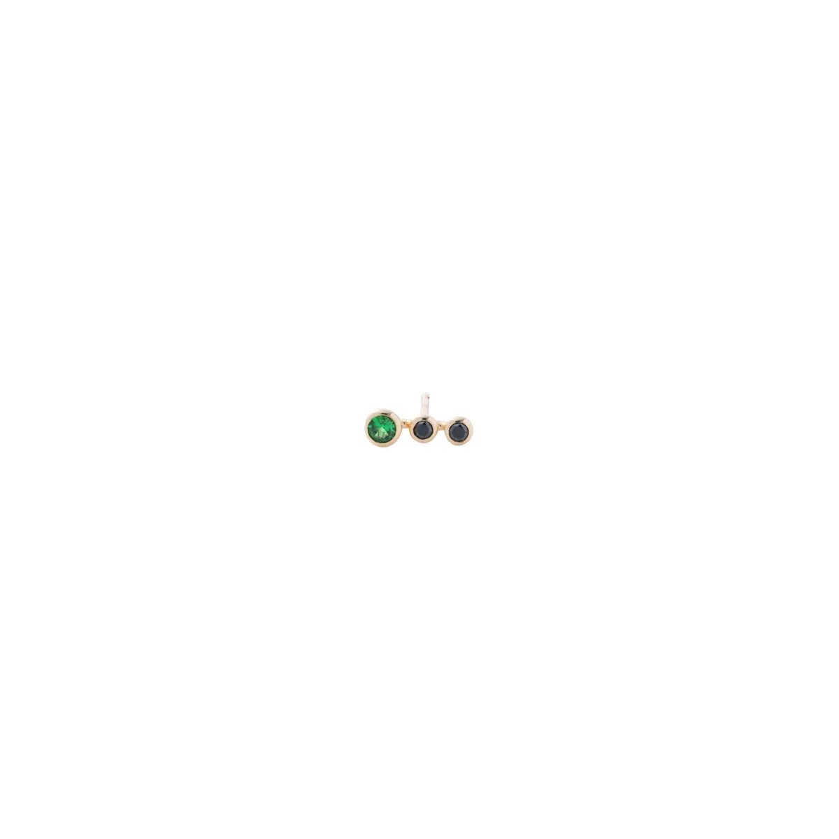 DROSERA  Green Garnet and Black Diamond Stud Earring