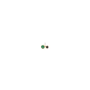 DROSERA  Green Garnet and Black Diamond Stud Earring