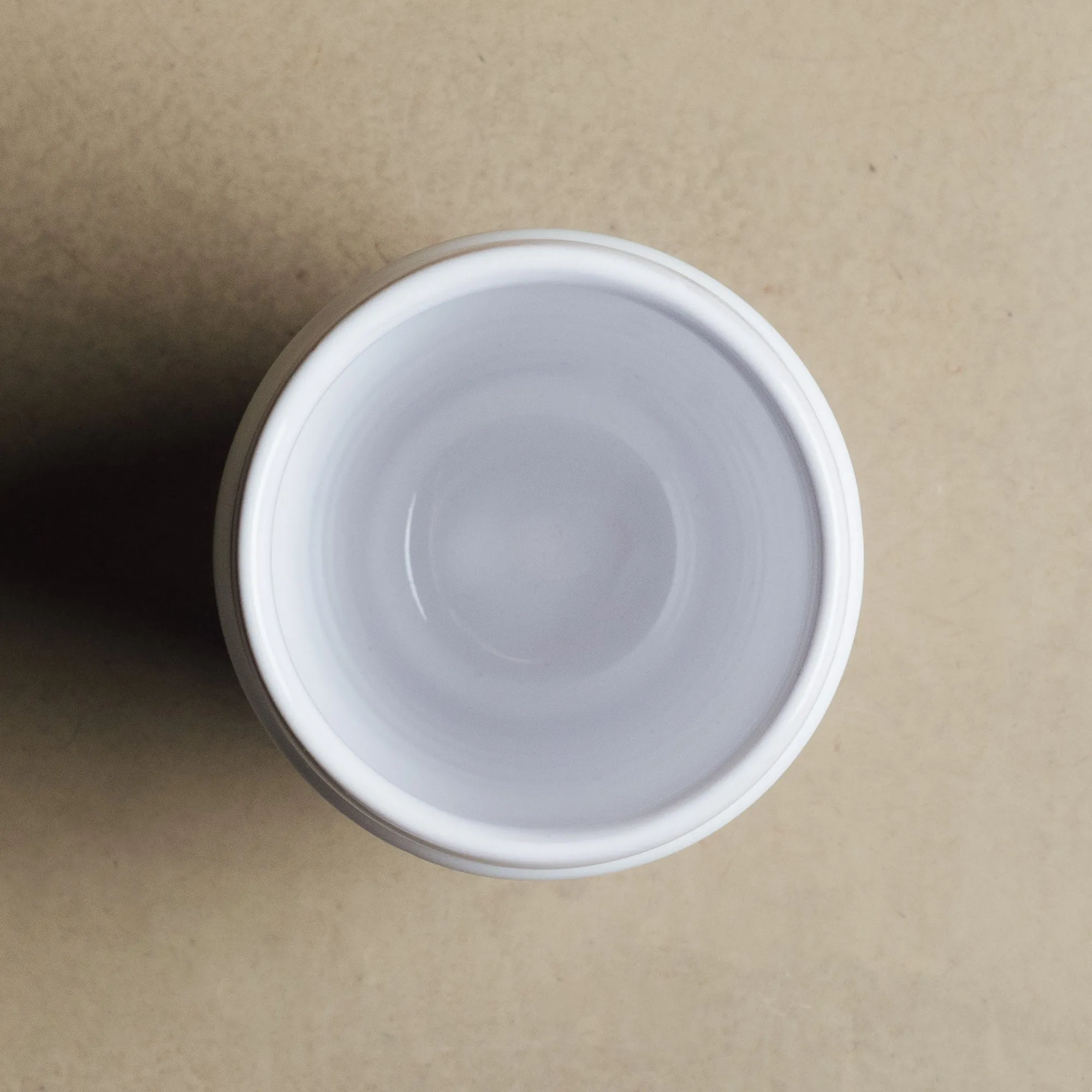 Earth Hues White & Ochre Red Beldi Cup - Moroccan Dinnerware