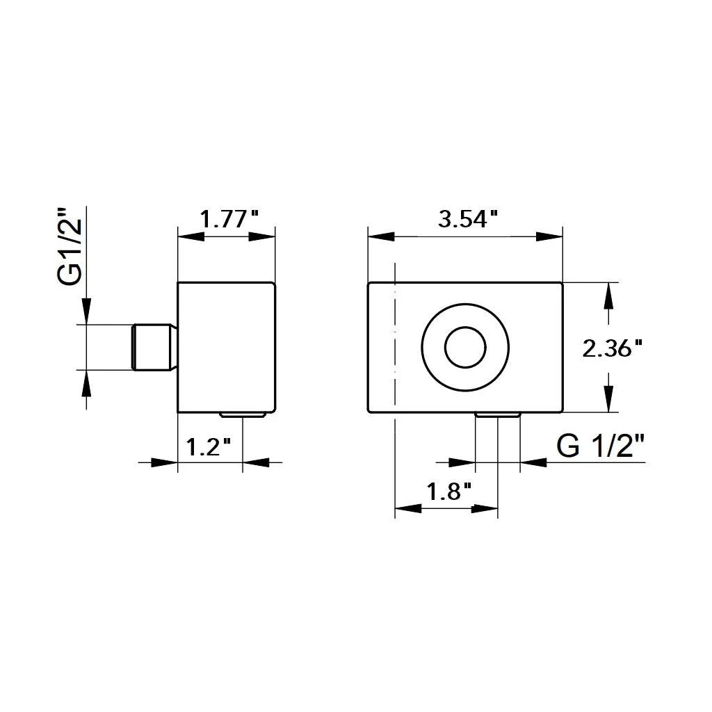 Edition 1 Hand Shower Holder Connector - Wall Mount - 4" Brass/Polished Chrome (Final Sale)