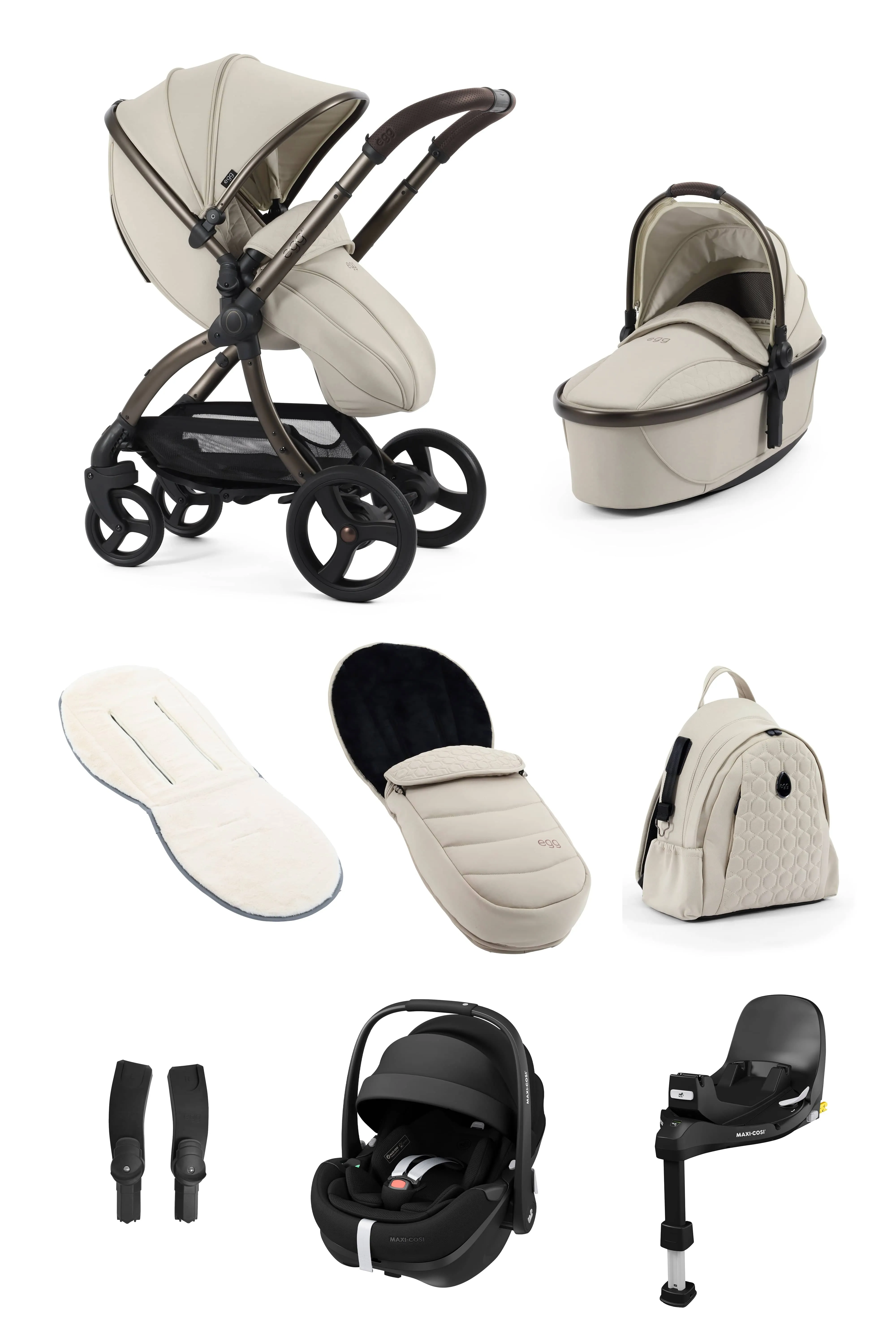 Egg 3 Luxury Pebble 360 PRO 2 Travel System - Cashmere