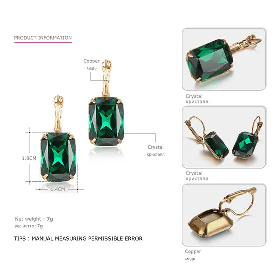 eManco Fashion Costume Jewellery Earrings for women 19 colors Minimalist Geometric Create Crystal Drop Earrings 2017