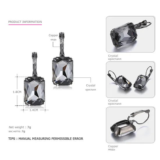 eManco Fashion Costume Jewellery Earrings for women 19 colors Minimalist Geometric Create Crystal Drop Earrings 2017