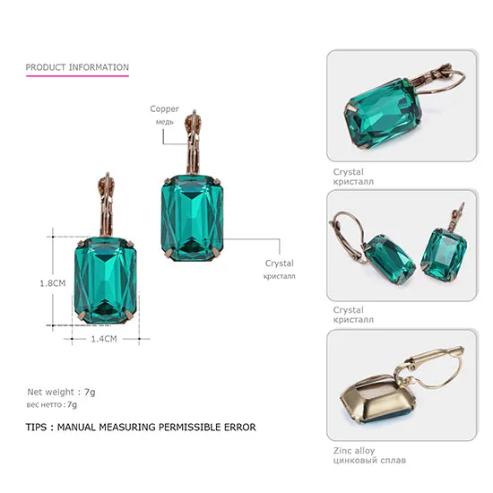 eManco Fashion Costume Jewellery Earrings for women 19 colors Minimalist Geometric Create Crystal Drop Earrings 2017