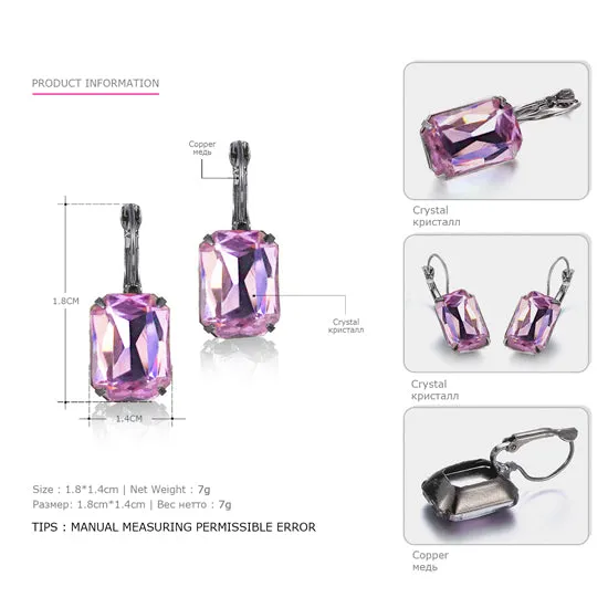 eManco Fashion Costume Jewellery Earrings for women 19 colors Minimalist Geometric Create Crystal Drop Earrings 2017