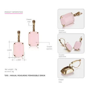 eManco Fashion Costume Jewellery Earrings for women 19 colors Minimalist Geometric Create Crystal Drop Earrings 2017