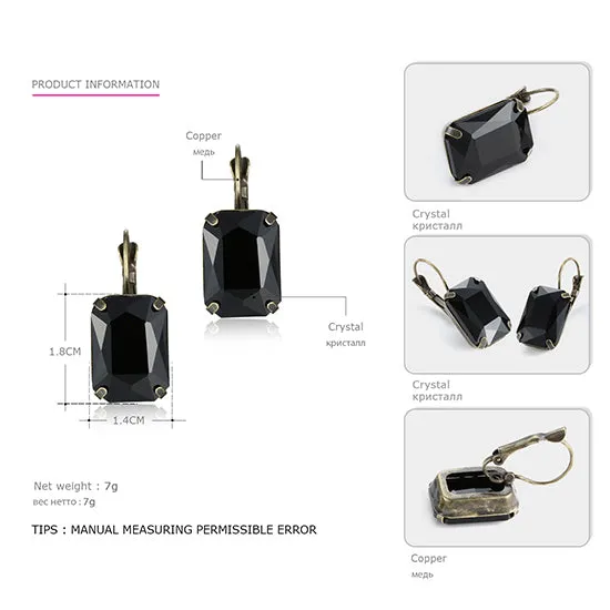 eManco Fashion Costume Jewellery Earrings for women 19 colors Minimalist Geometric Create Crystal Drop Earrings 2017