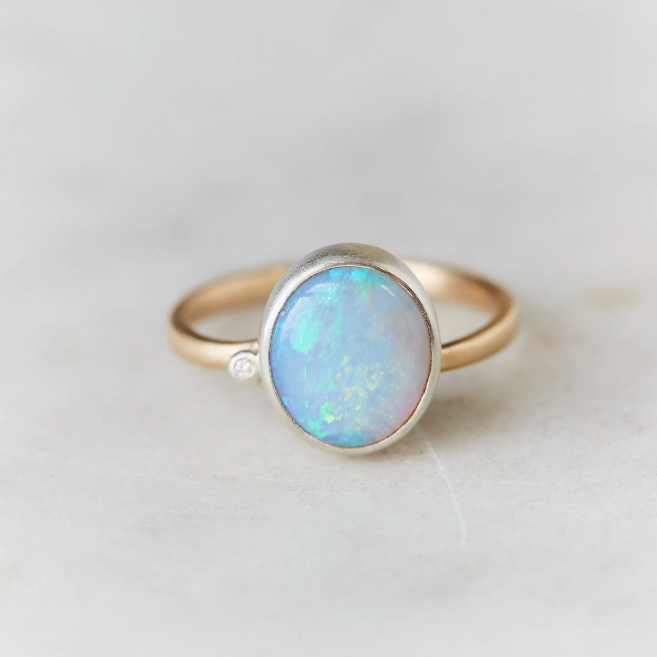Fairy Wings Opal   Diamond Branch Waiting Ring