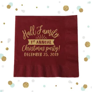 Family Christmas Party - Holiday Napkin #4