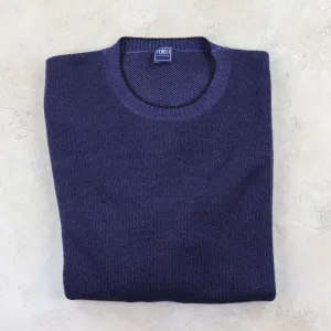 Favonio Bahamas Merino Crewneck in Navy