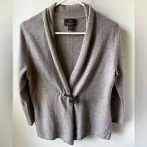 Fenn Wright Manson 2-ply Cashmere Cardigsn Sweater Quiet Luxury Soft Cozy L