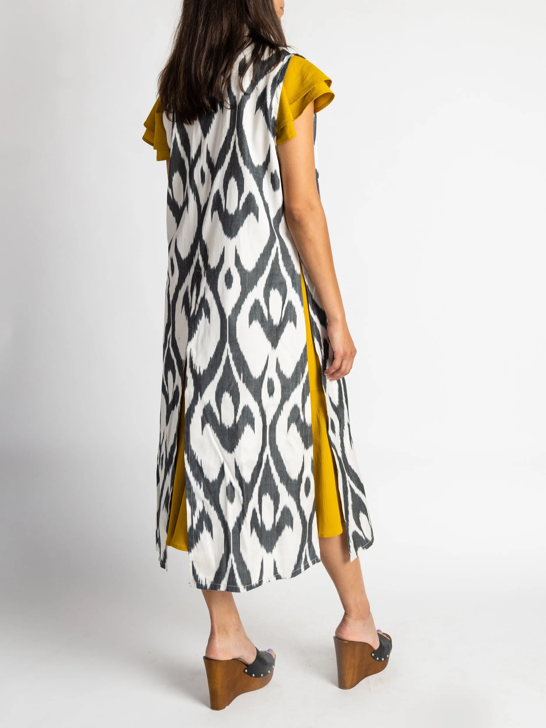 Fergana Sleeveless Silk Caftan Duster
