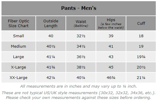 Fiber Optic Mens Suit