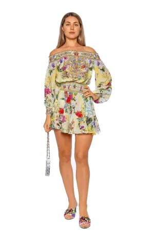 Flor Fantástica Off Shoulder Mini Dress