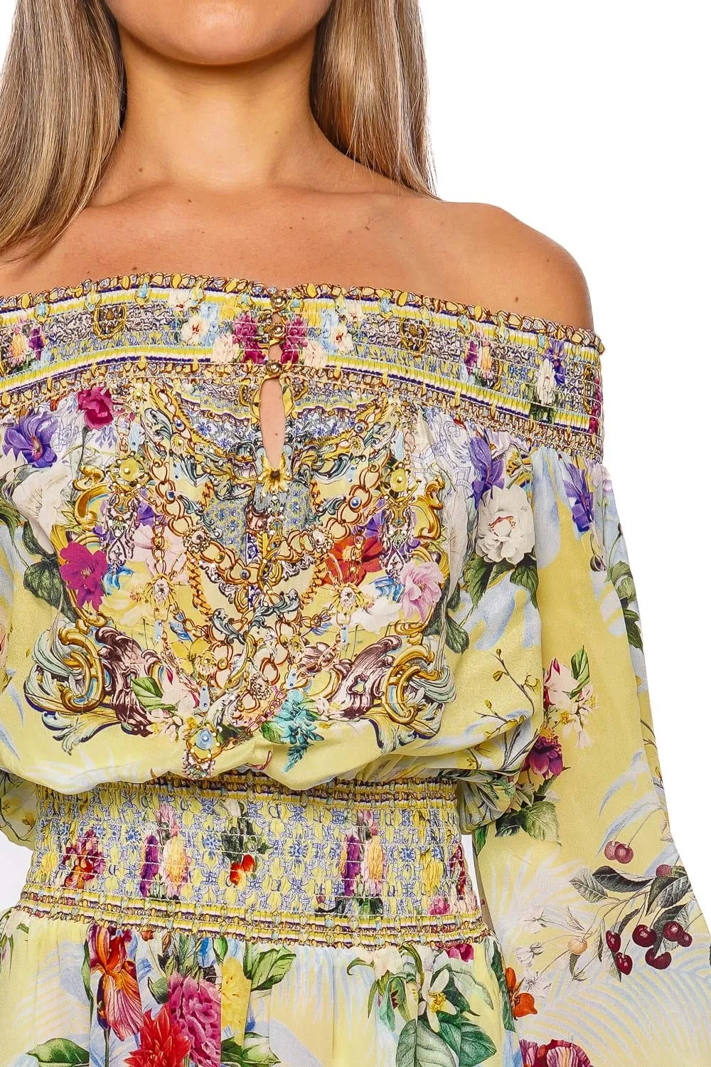Flor Fantástica Off Shoulder Mini Dress