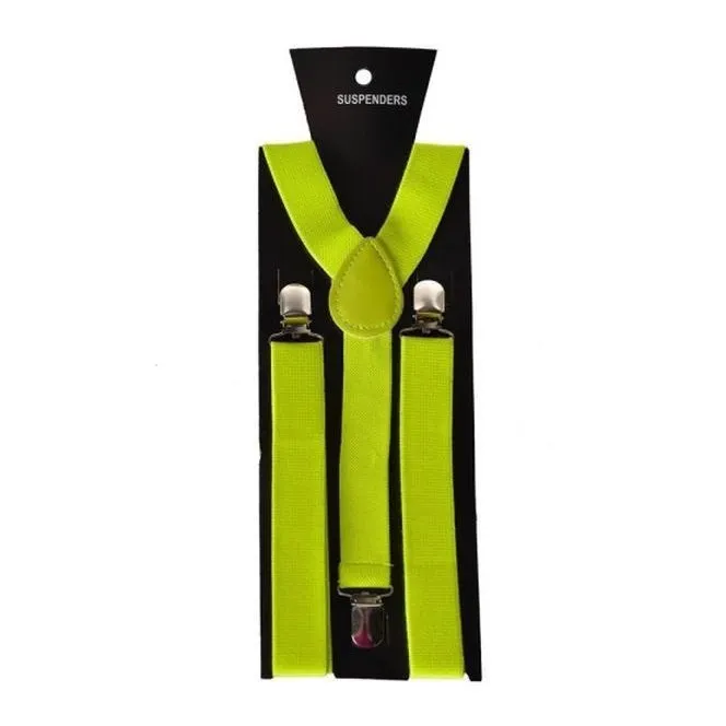 Fluro Yellow Adjustable Suspenders