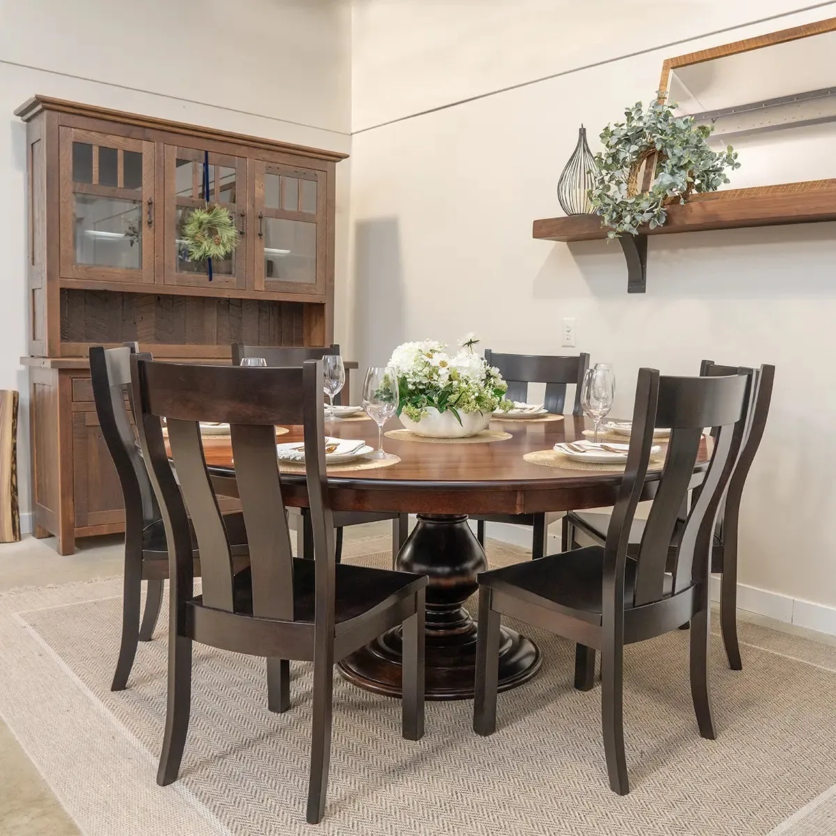 Foles Round Wood Pedestal Dining Table