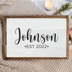 FOV Personalized Script Wooden Serving Tray